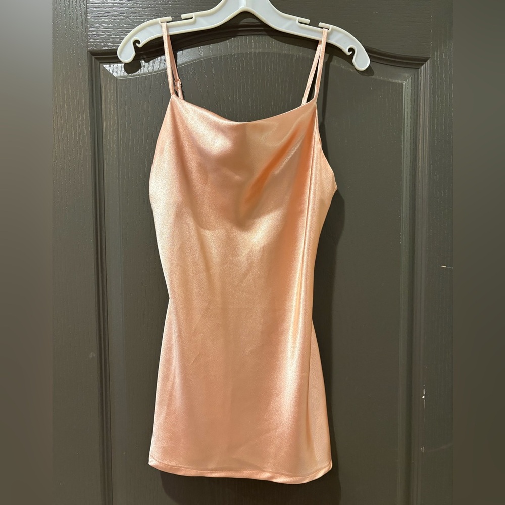 Altar'd State Shimmering Pink Satin Dress Small